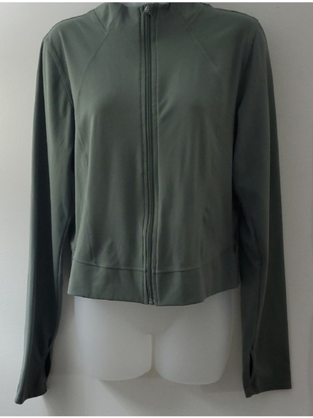 90 Degree By Reflex Women's Olive Zip-Up Bomber Jacket